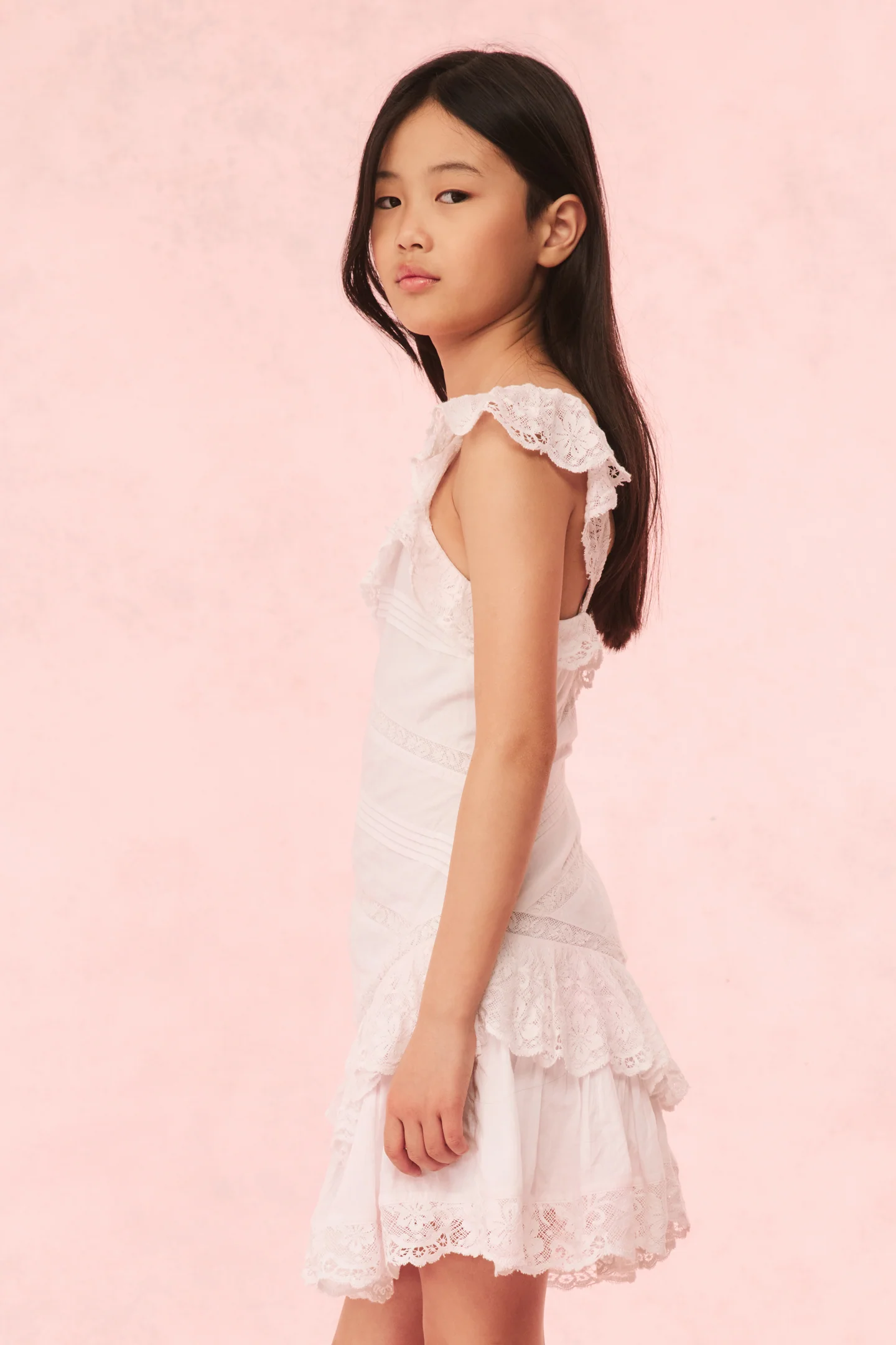 Girls Poppi Cotton Lace-Detailed Dress - Store Citys