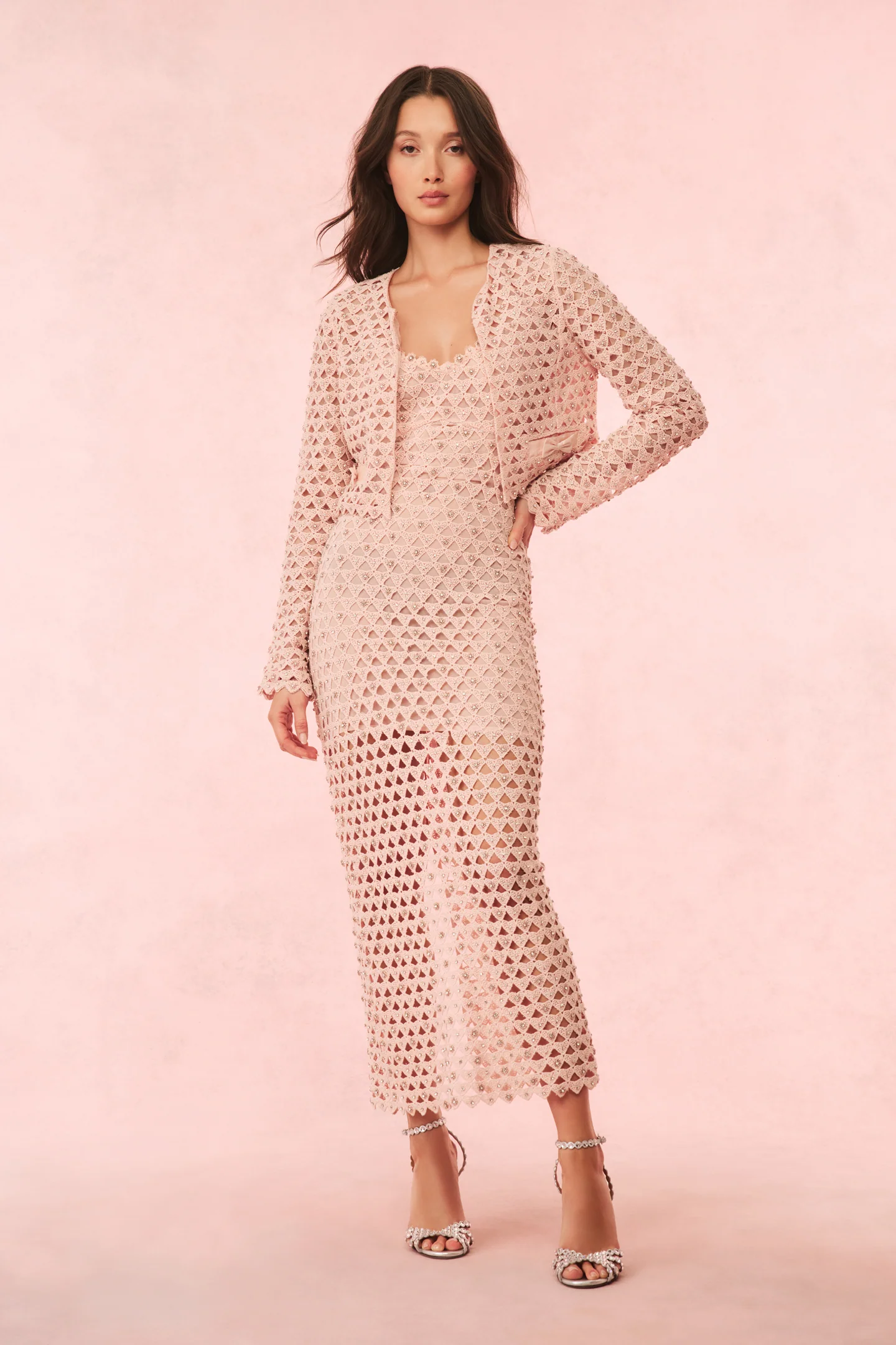 Alaya Rhinestone Cotton Lace Jacket - Store Citys