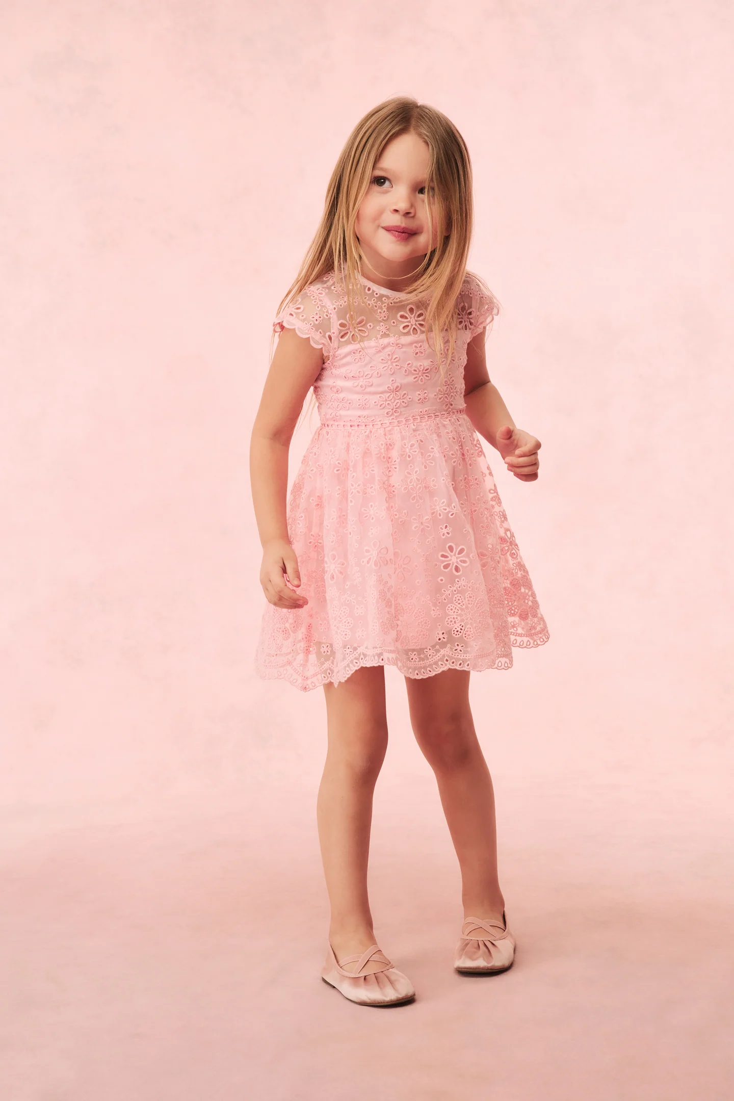 Girls Kappy Floral Eyelet Dress - Store Citys