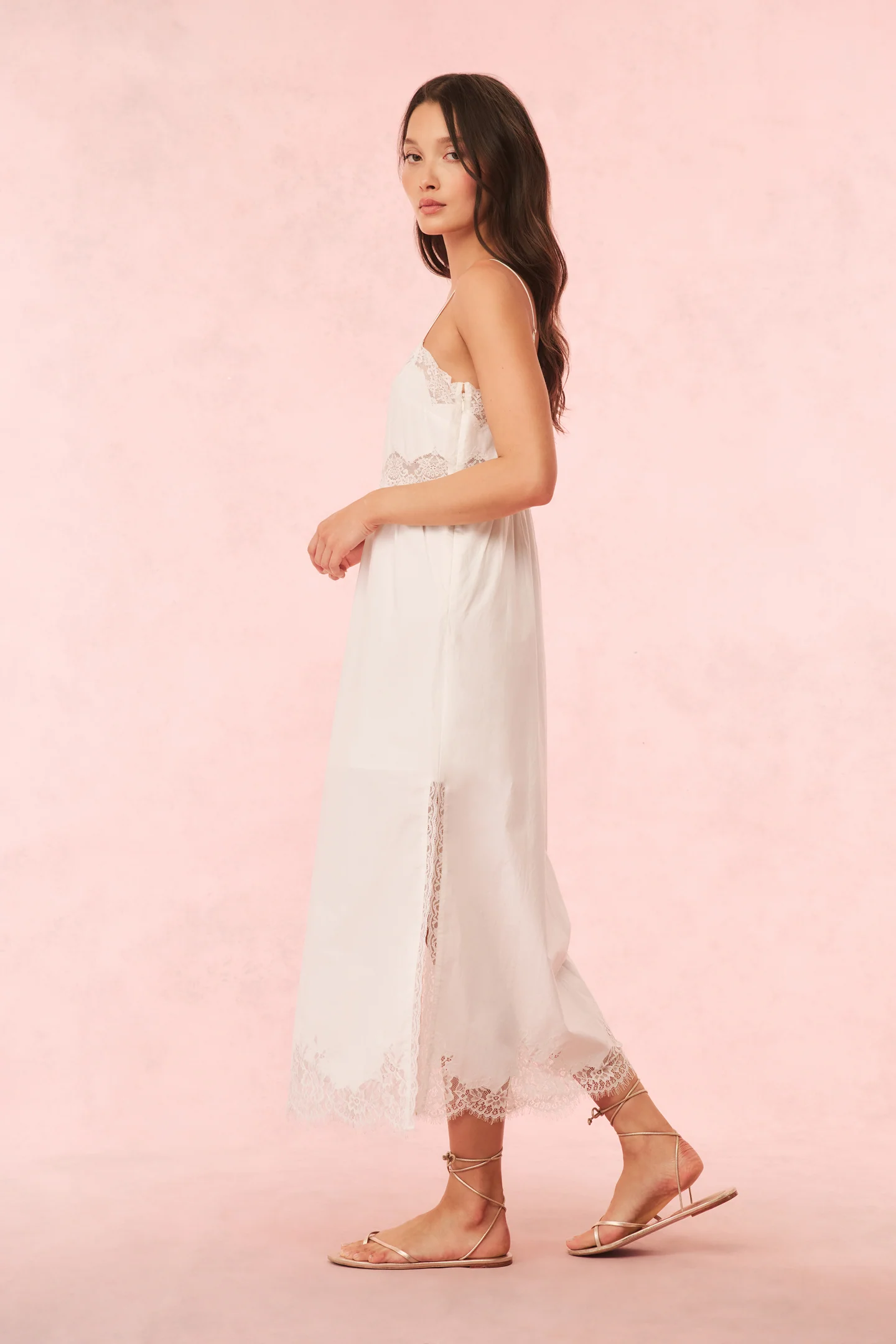 Vinca Cotton Lace Bow Midi Dress - Store Citys