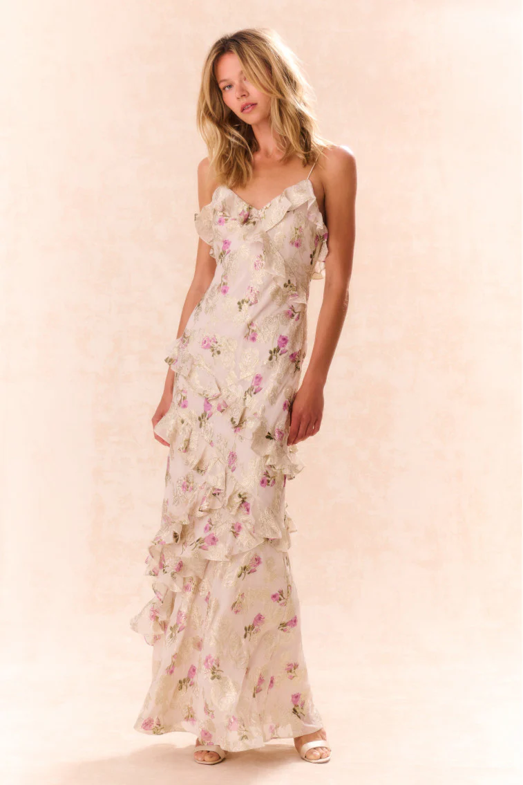 Rialto Floral Silk Maxi Dress - Store Citys
