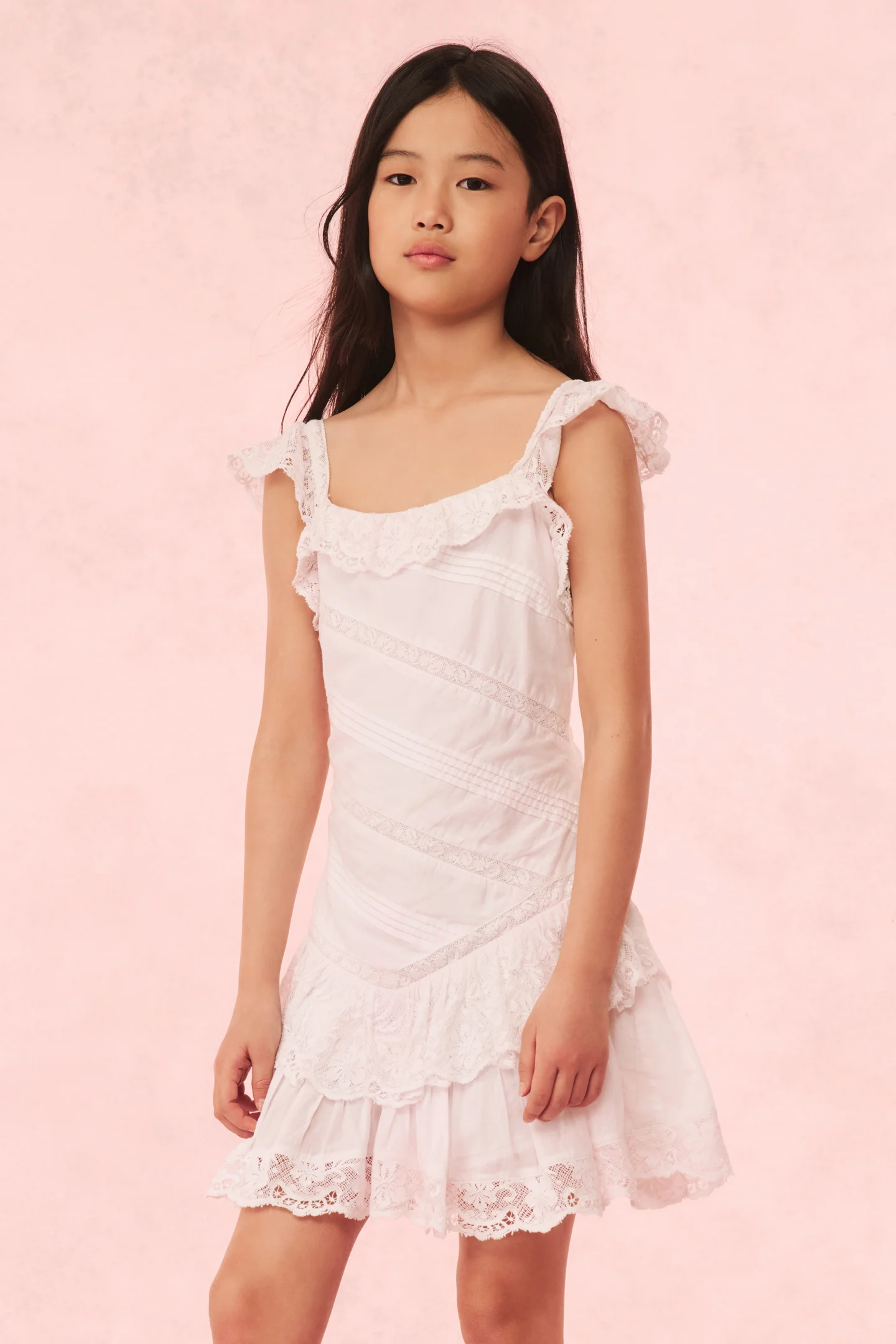 Girls Poppi Cotton Lace-Detailed Dress - Store Citys