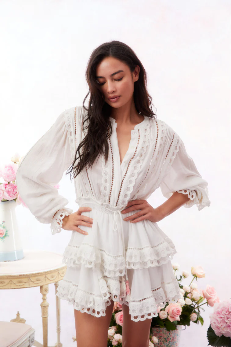 Tindra Eyelet Cotton Mini Dress - Store Citys