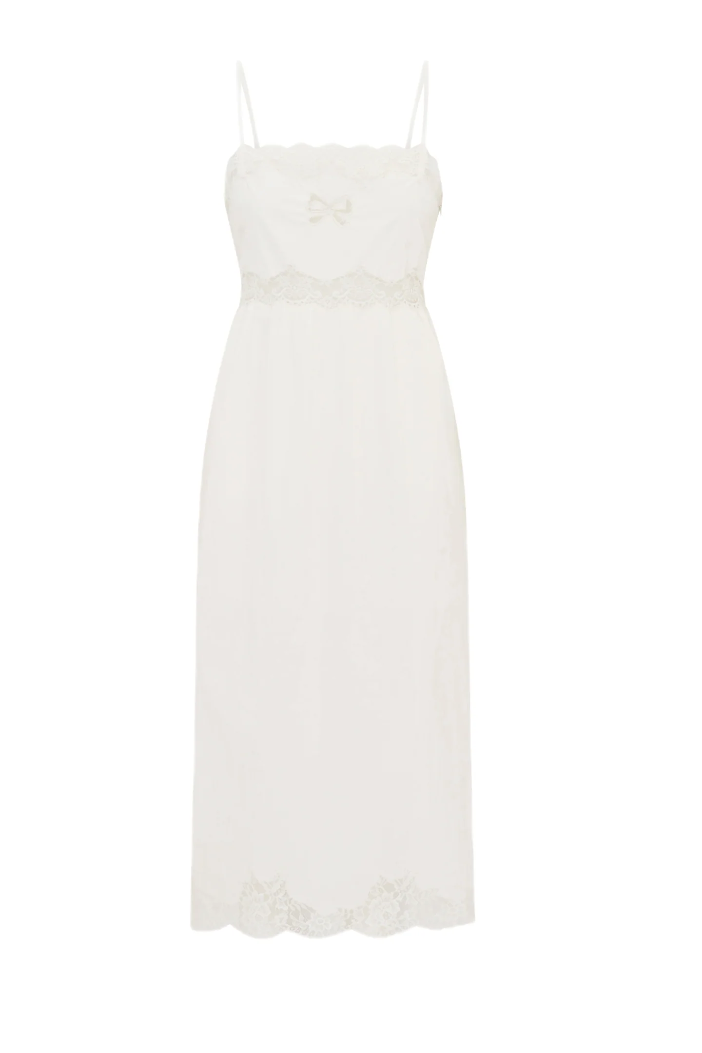 Vinca Cotton Lace Bow Midi Dress - Store Citys