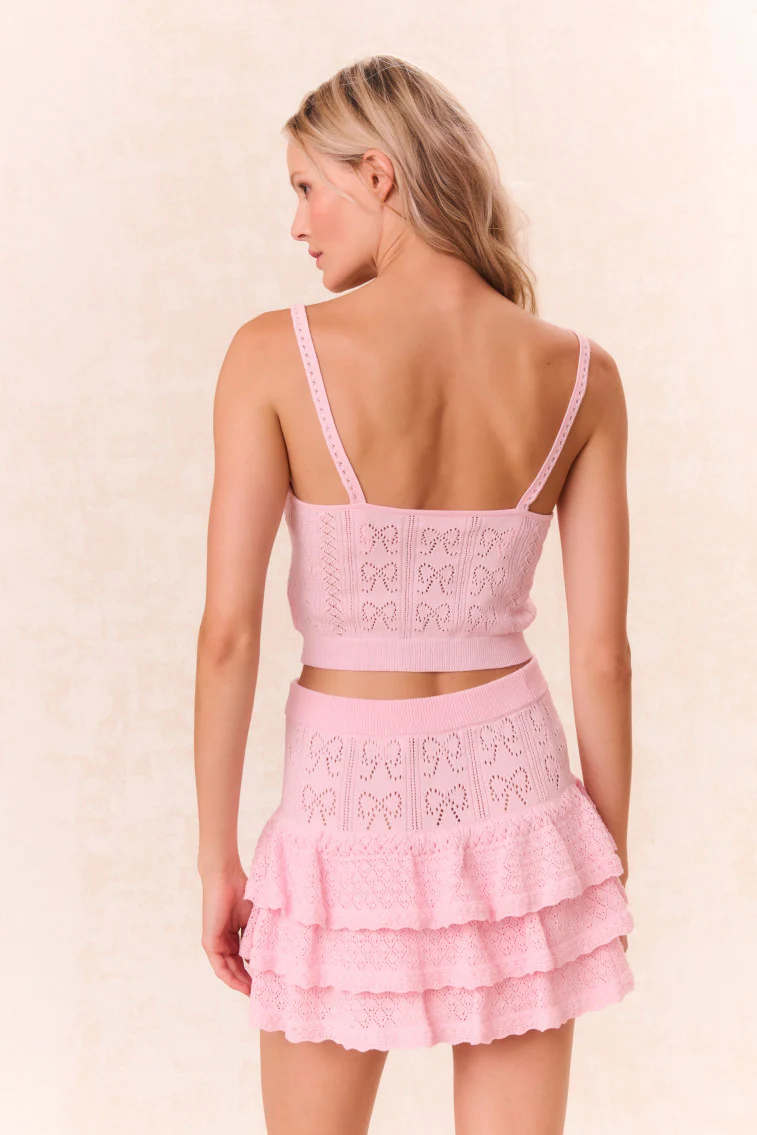 Fane Bow Pointelle Tank Top - Store Citys