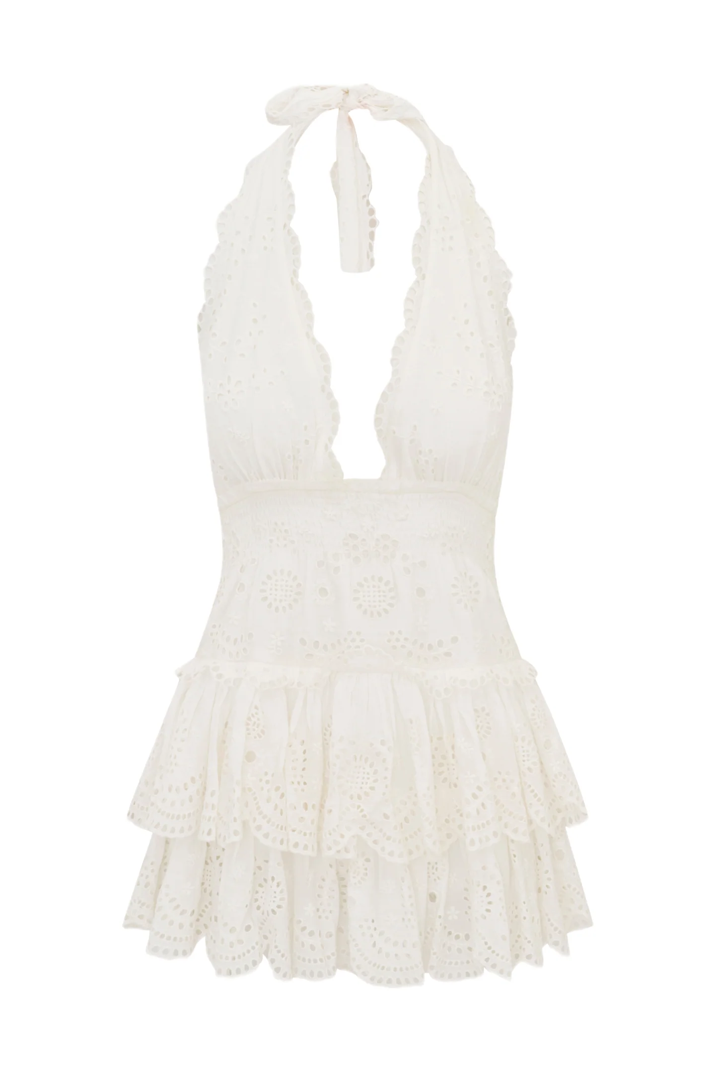 Janea Eyelet Lace Mini Halter Dress - Store Citys