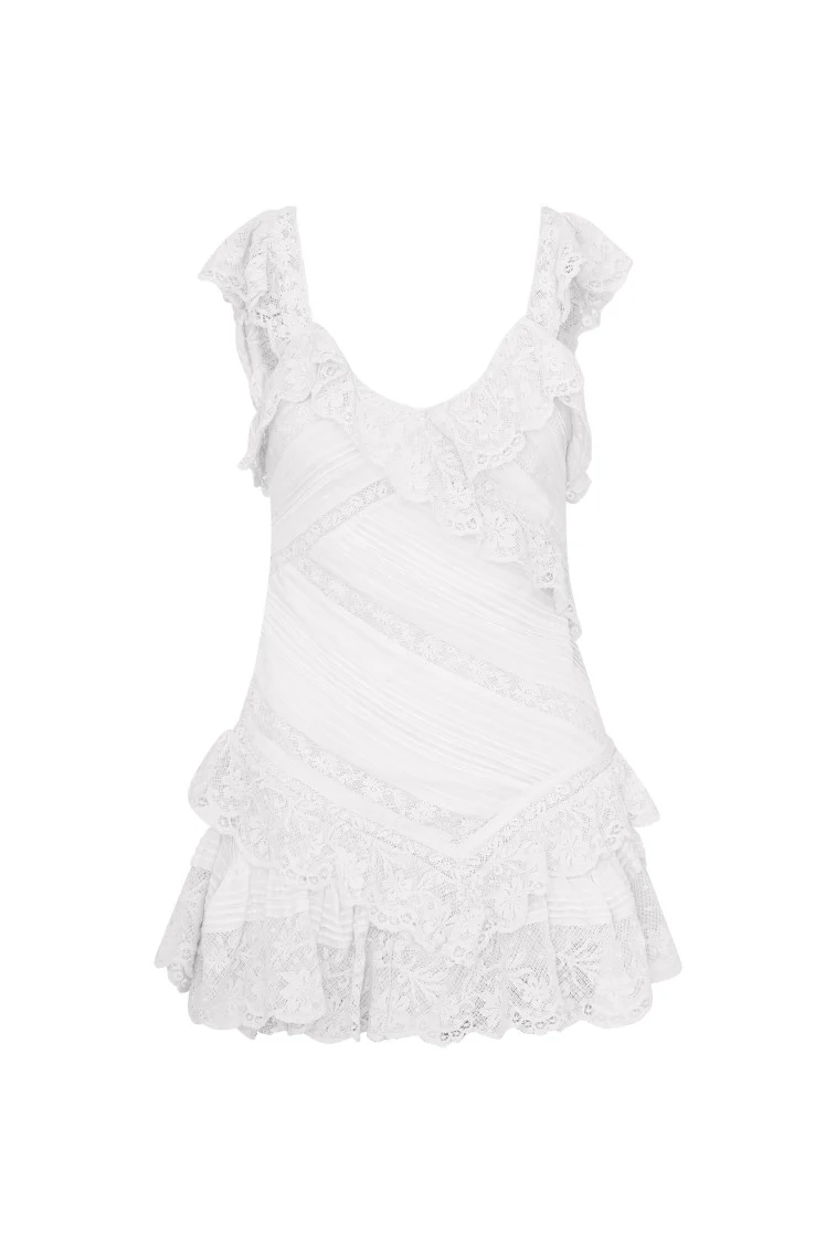Bensley Fitted Lace Mini Dress - Store Citys