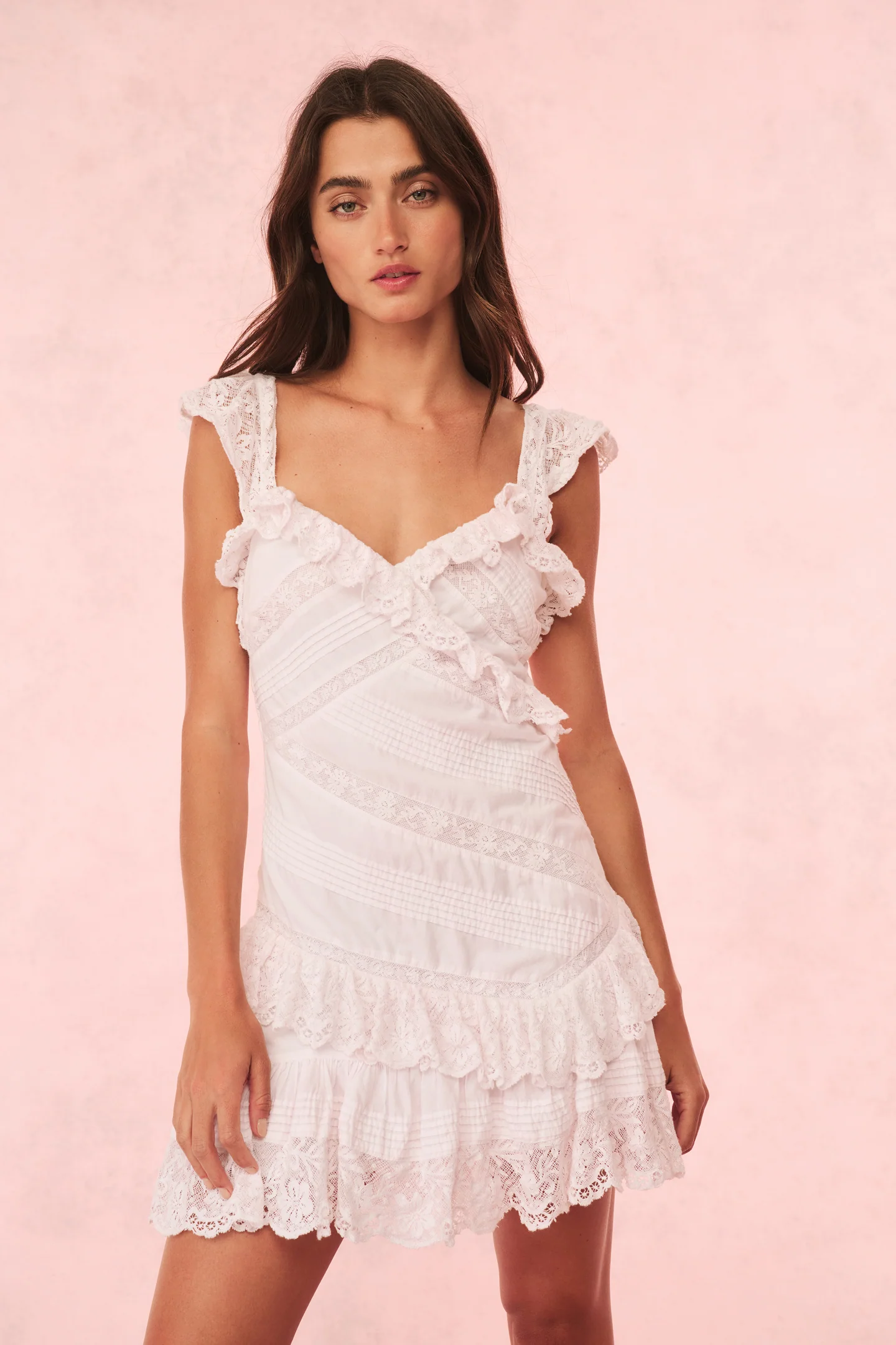 Bensley Cotton & Lace Mini Dress - Store Citys
