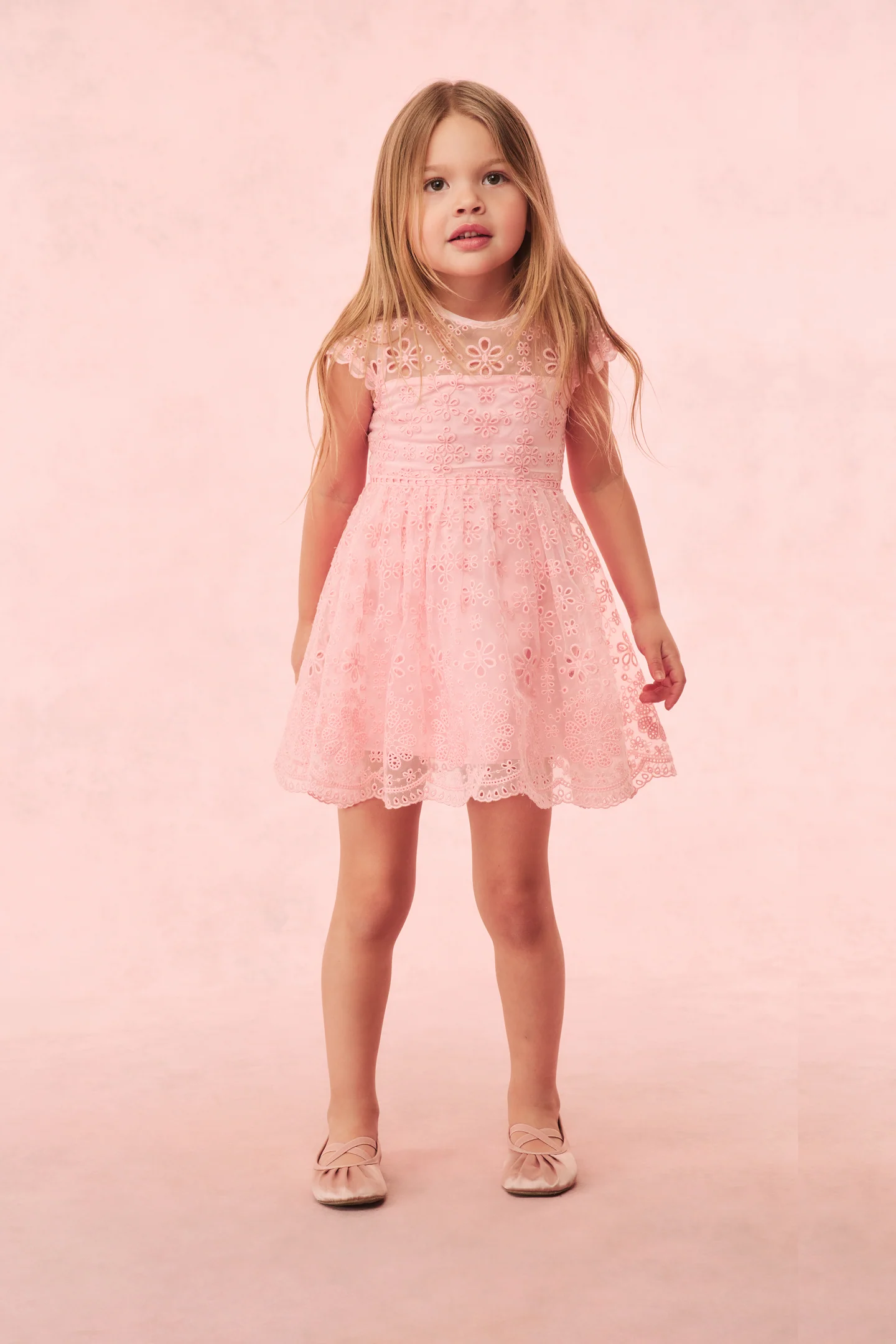 Girls Kappy Floral Eyelet Dress - Store Citys