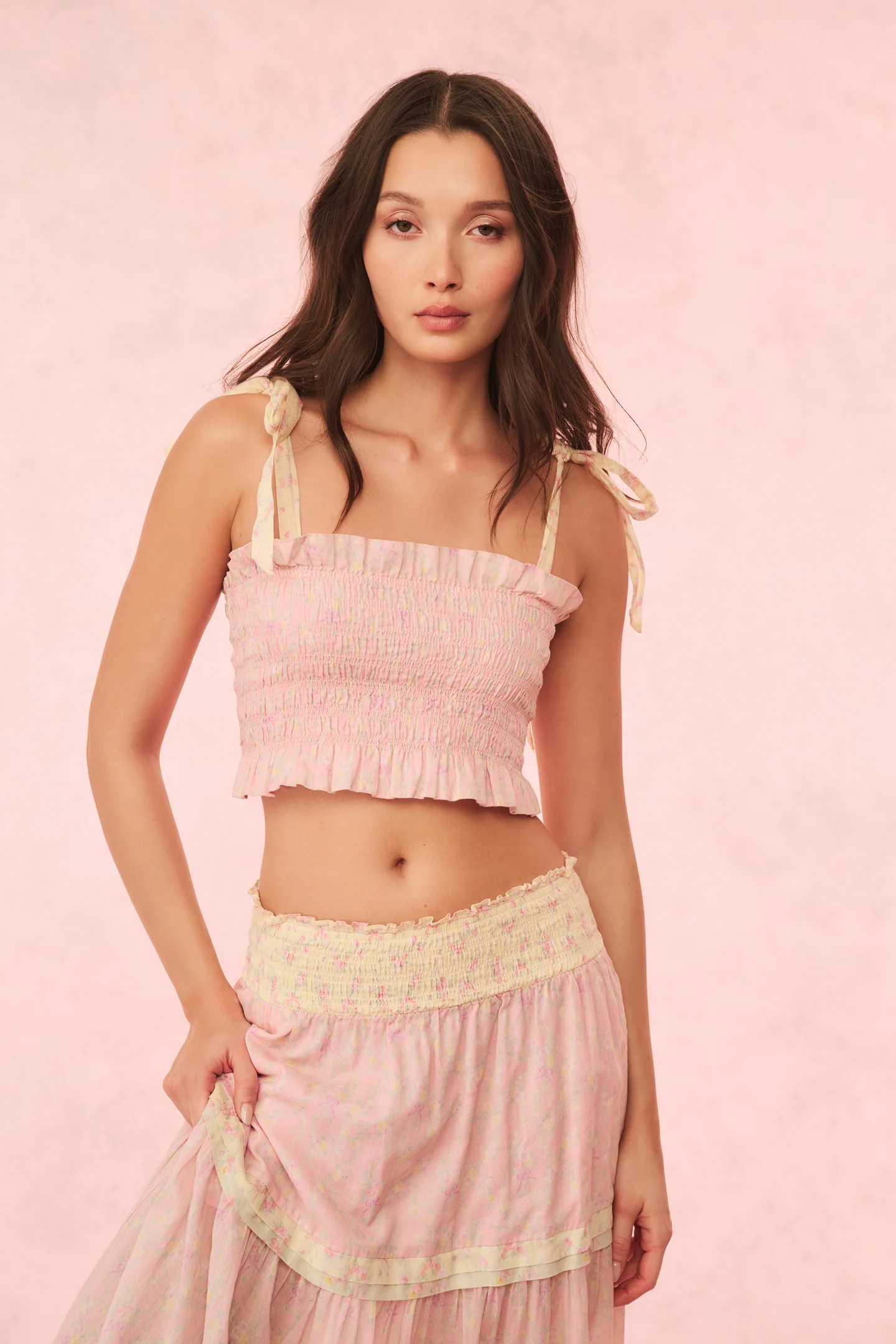 Corbin Cotton Mixed Print Top - Store Citys