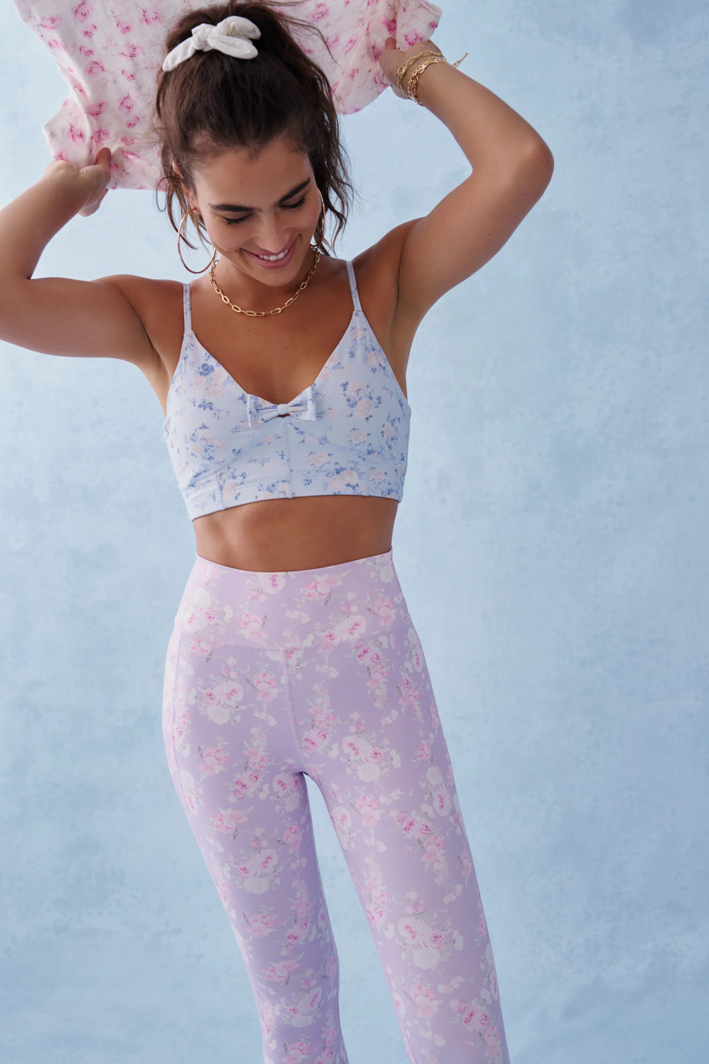 Ridgeson Floral Active Bra - WHISPER BLUE - Store Citys