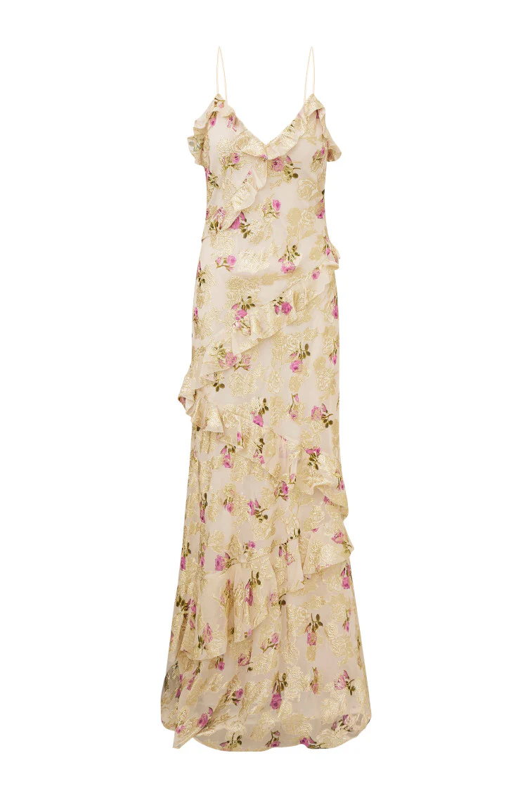 Rialto Floral Silk Maxi Dress - Store Citys