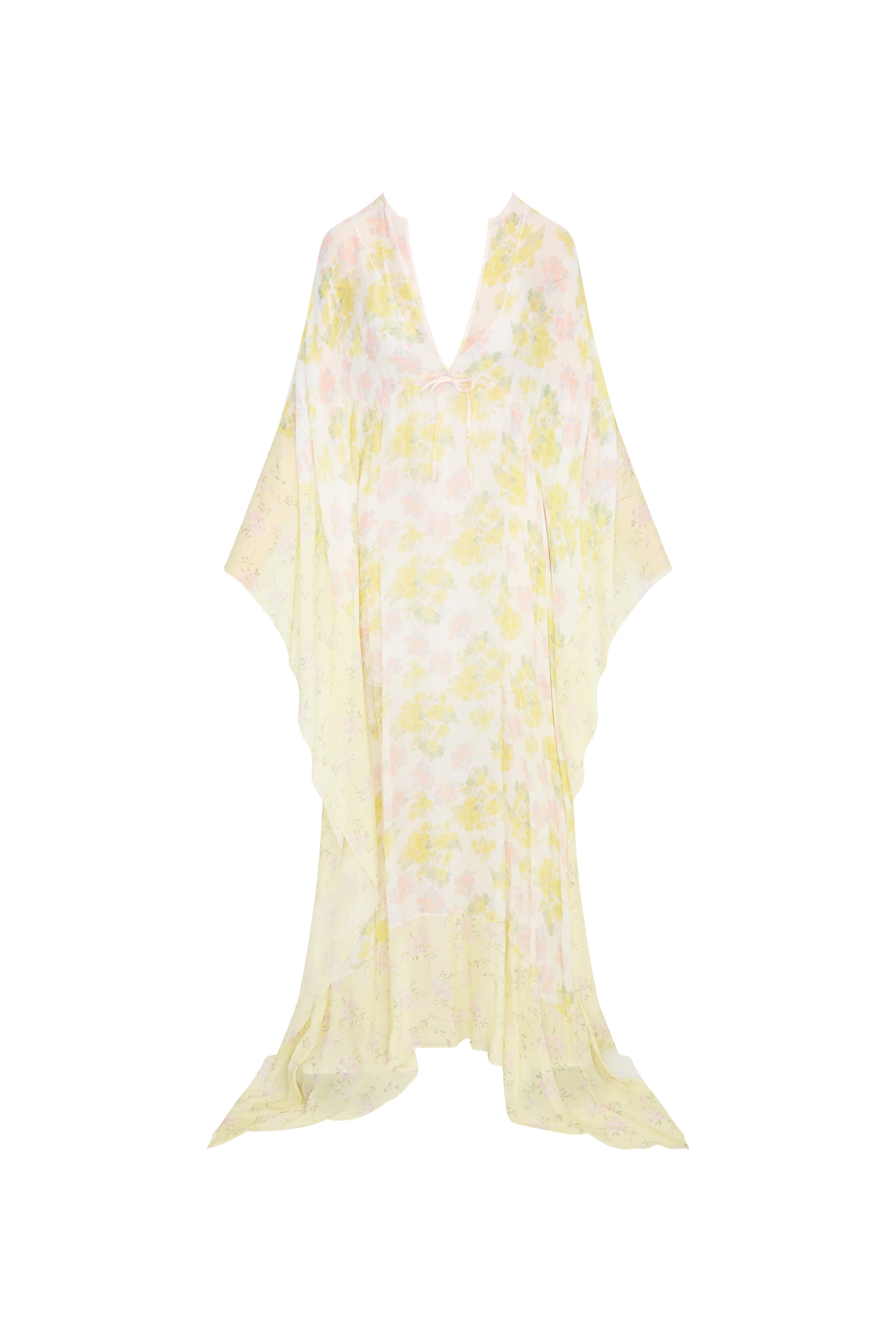 Lupine Chiffon Mixed Print Kaftan - Store Citys