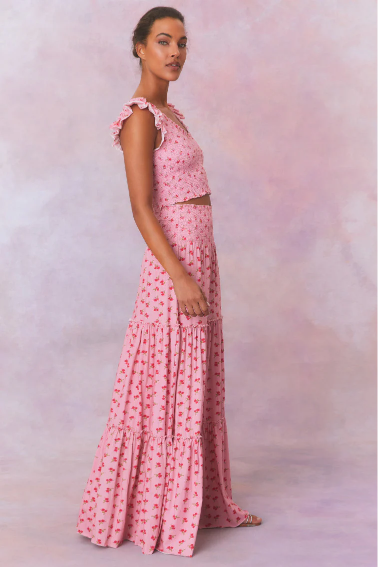 Phia Floral Printed Smocked Maxi Skirt - Store Citys