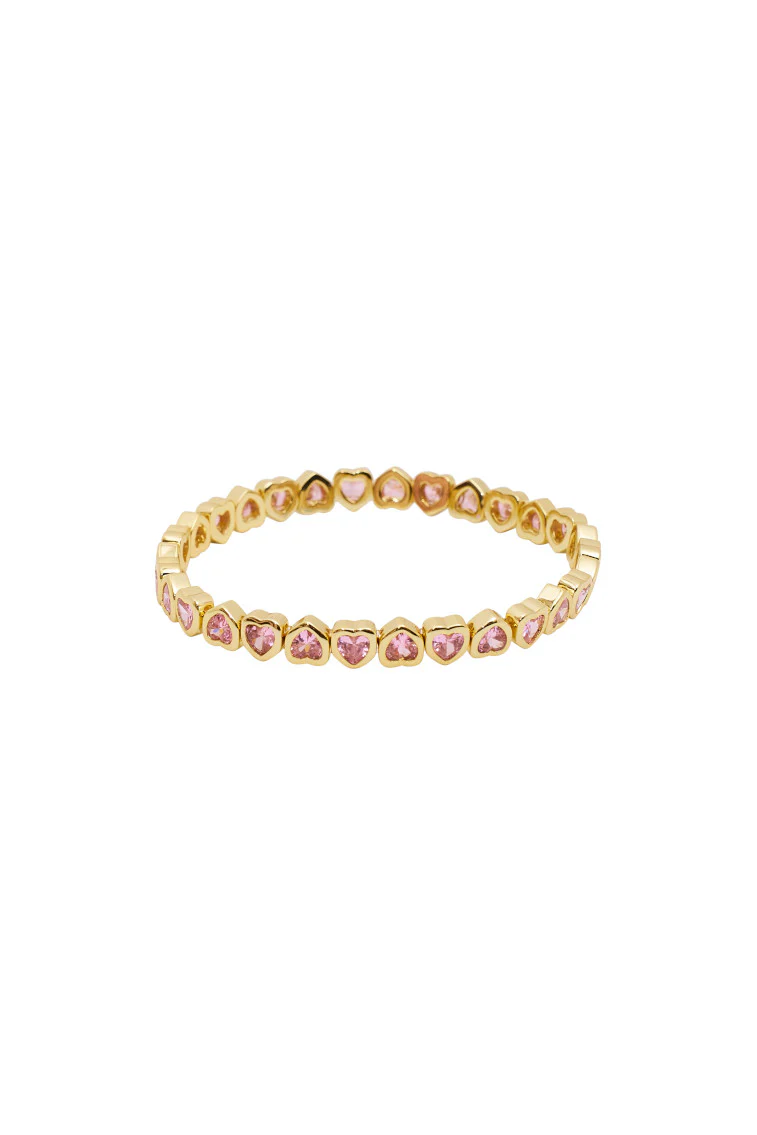 Erin Wachs Small Heart Stretch Bracelet - PINK - Store Citys
