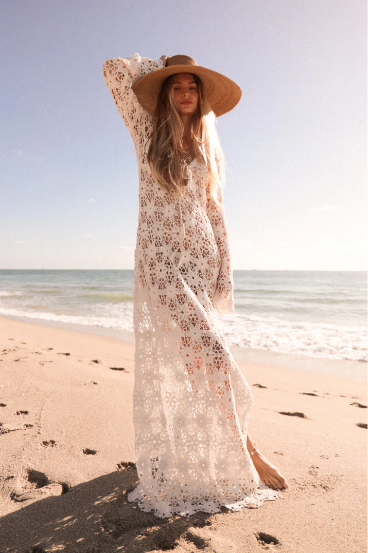 Lorne Cotton Crochet Maxi Dress - Store Citys