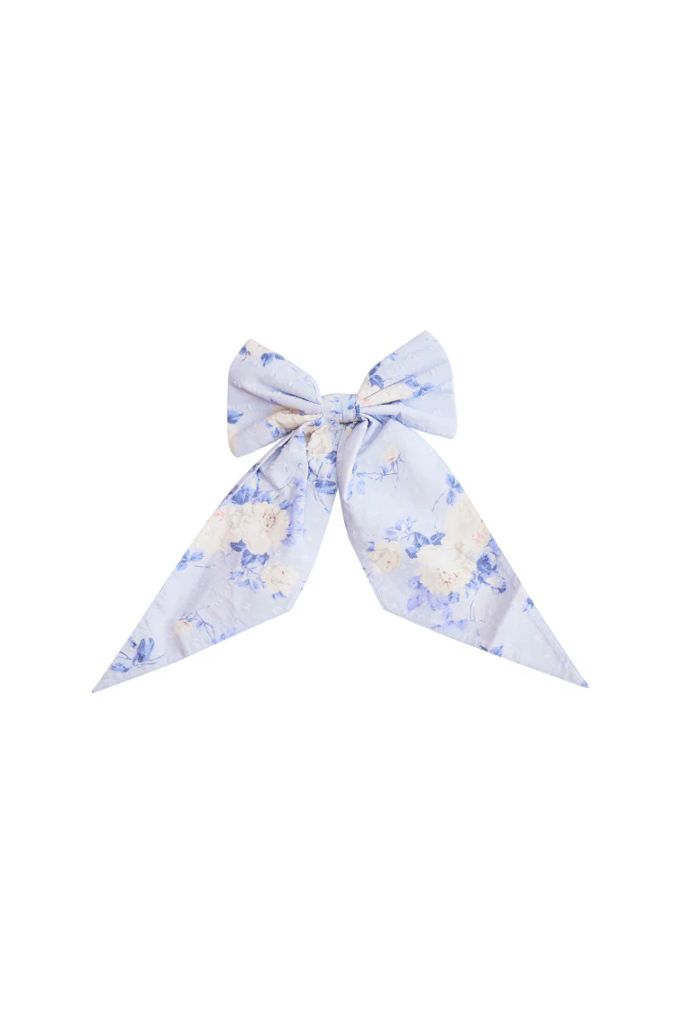 Patchouli Fragrance Print Bow Clip- WHISPER BLUE - Store Citys
