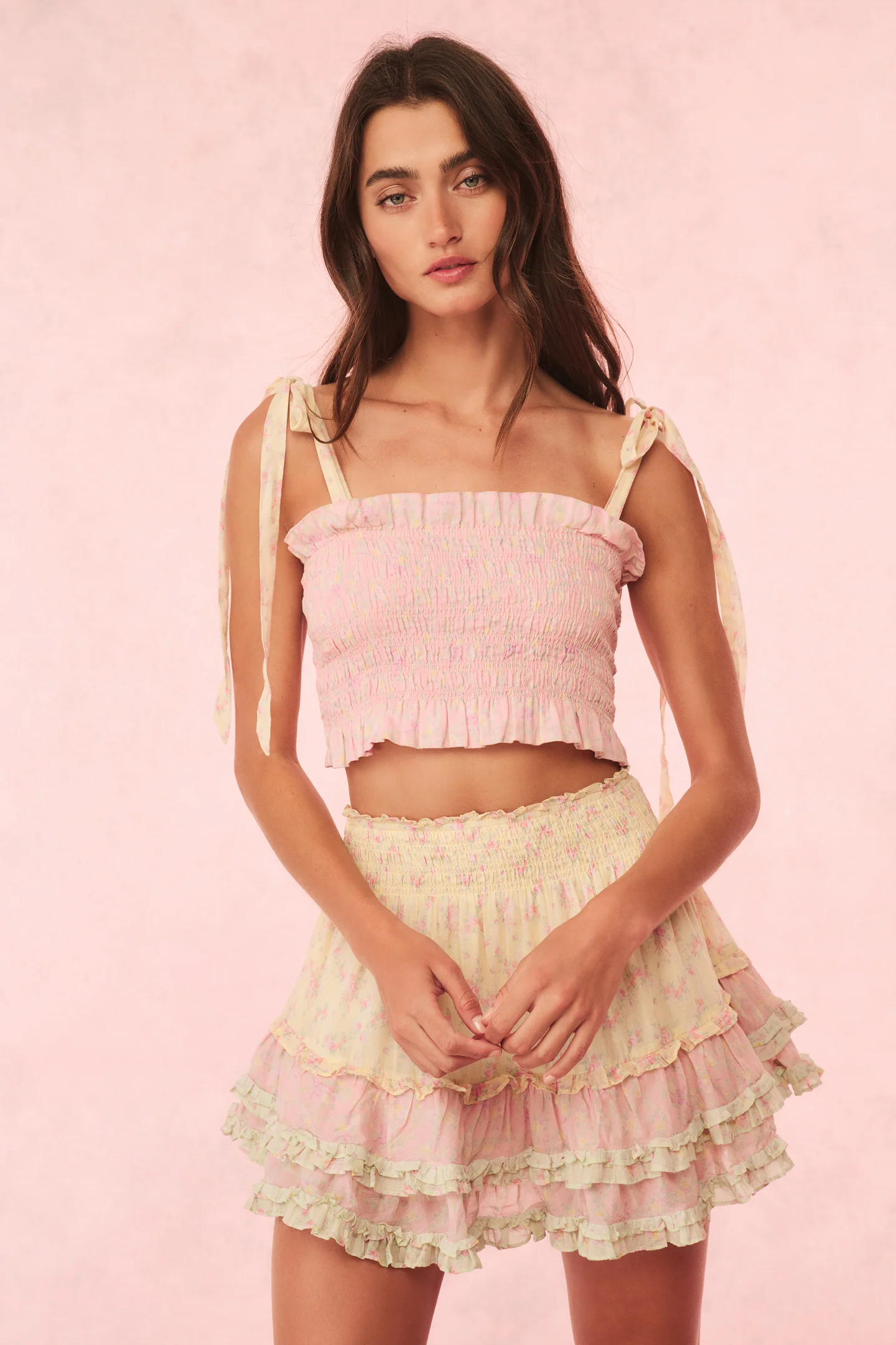 Corbin Cotton Mixed Print Top - Store Citys