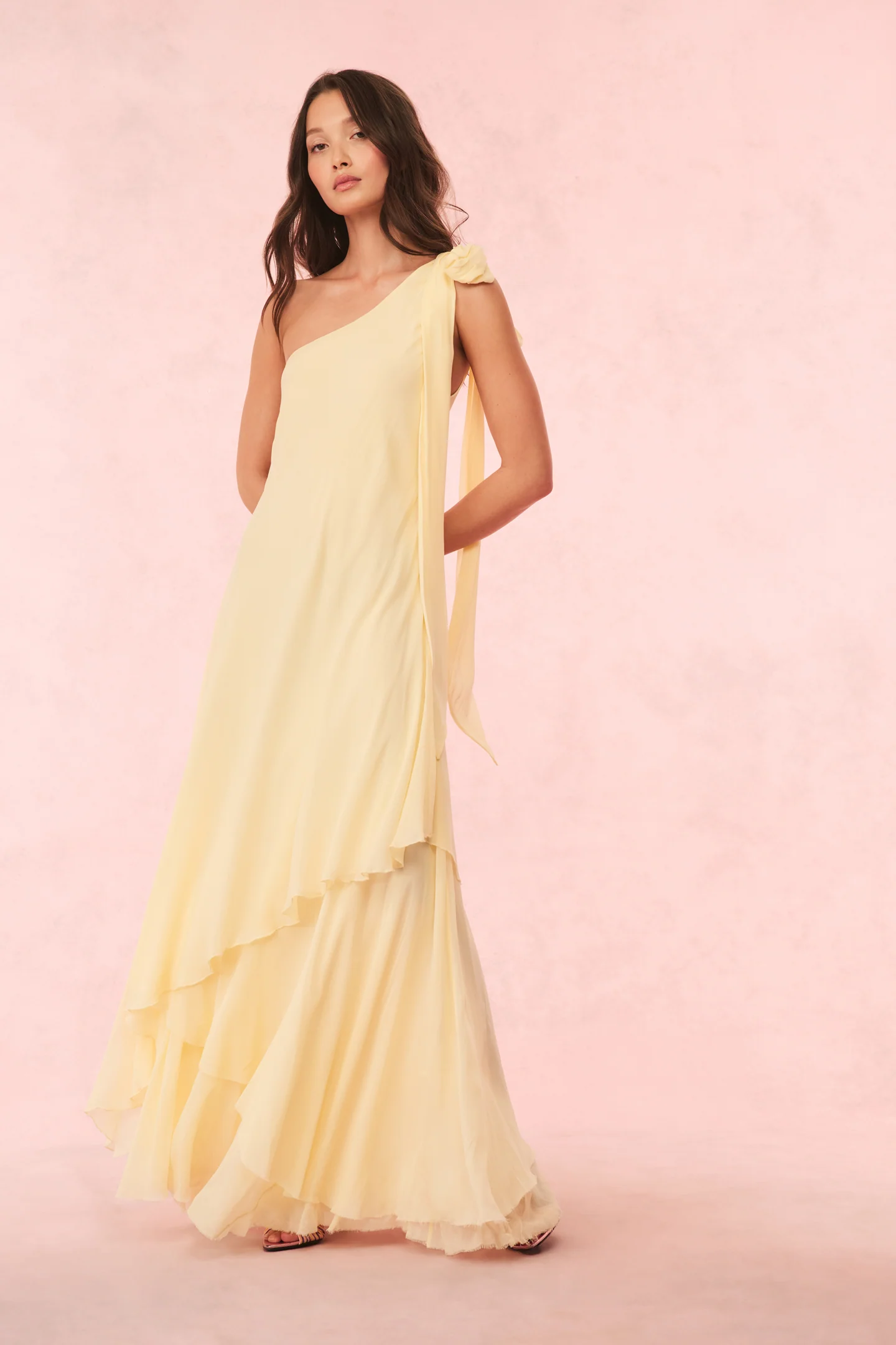 Alliara Chiffon One-Shoulder Gown - Store Citys
