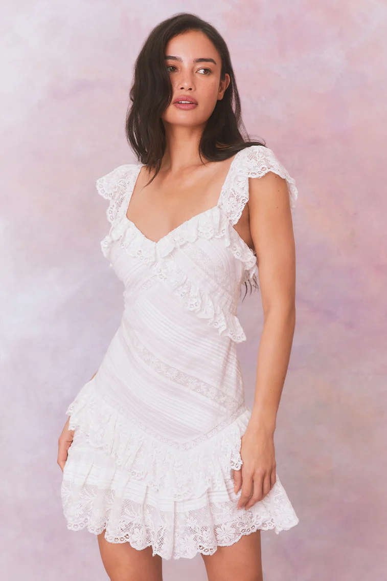 Bensley Fitted Lace Mini Dress - Store Citys