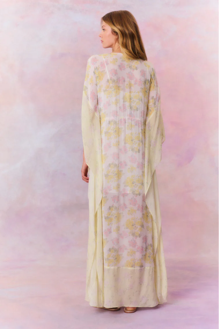 Lupine Chiffon Mixed Print Kaftan - Store Citys