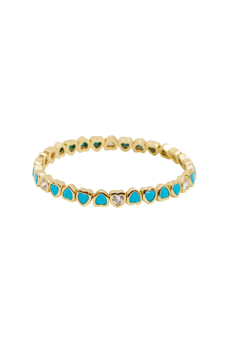 Erin Wachs Small Heart Stretch Bracelet - BLUE - Store Citys