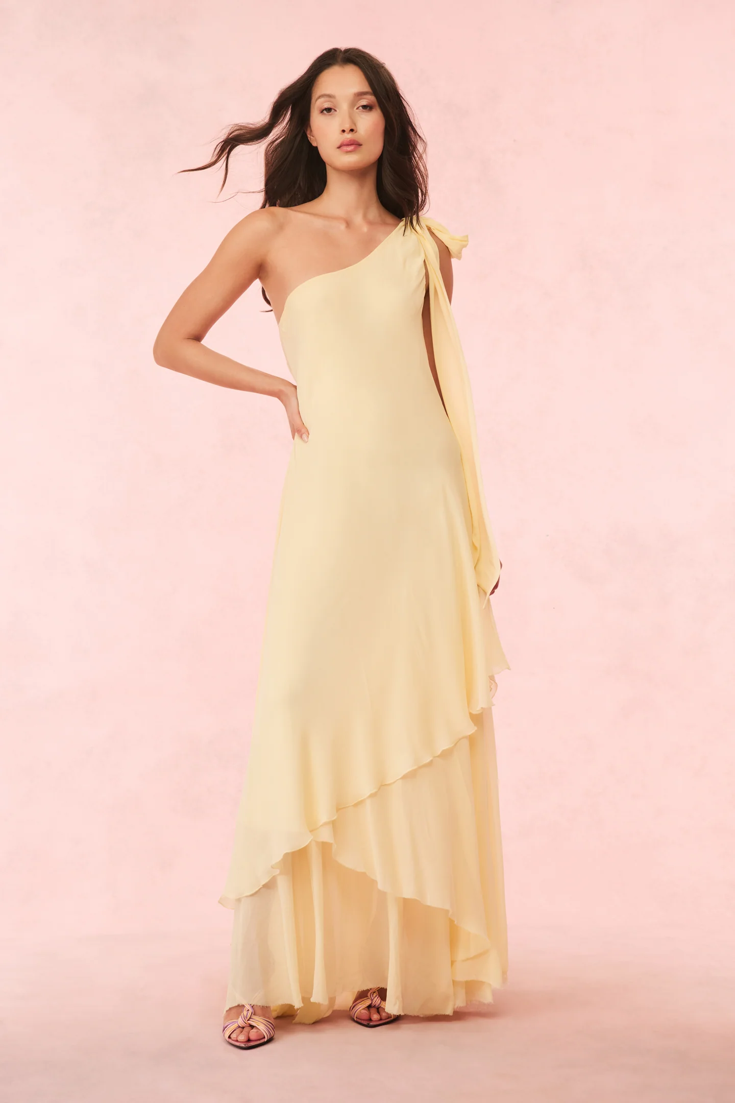 Alliara Chiffon One-Shoulder Gown - Store Citys