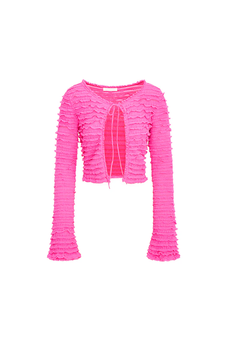 Celosia Cotton Gauze Flared Cardigan - Store Citys