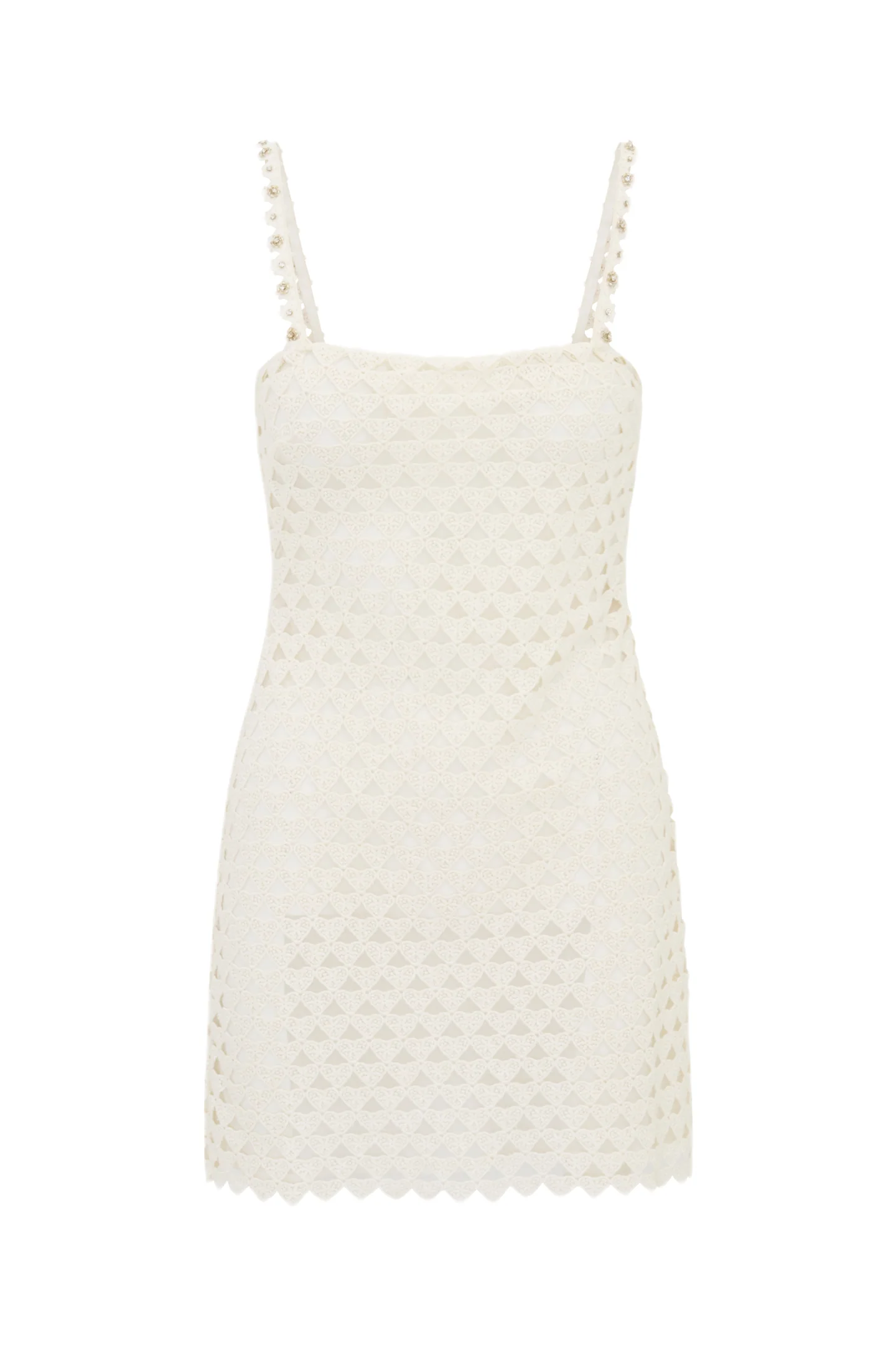 Camara Rhinestone Cotton Lace Mini Dress - Store Citys